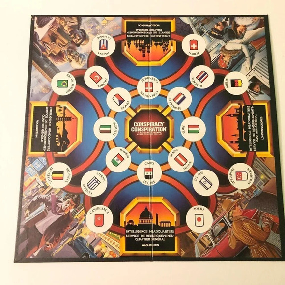 Vintage 1983 Conspiracy Board Game Milton Bradley Fr and Eng Missing Bank Books - Picture 8 of 16